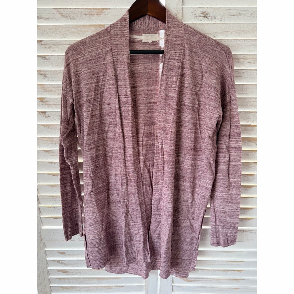 Lou & Grey | Open-Front Spacedye Cardigan Sweater